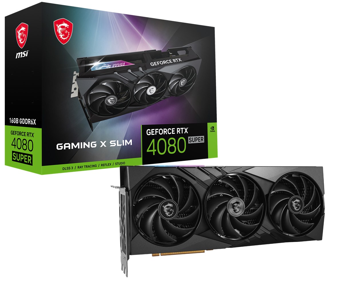 MSI VGA GEFORCE RTX 4080 SUPER 16G GAMING X SLIM RTX4080S 16GB GDDR6X 256B DX12 PCIE 4.0 X16 (3XDP 1XHDMI)